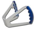 C42-486-B - BUTTERFLY STEERING WHEEL WITH TABS - UNDRILLED (Blue Grips on Brilliance Anodized Silver Wheel)