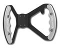 C42-482-B-D-BLK - BUTTERFLY STEERING WHEEL WITH TABS - DRILLED (Polished Grips on Brilliance Anodized Black Wheel)