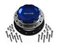 C74-717 - 4-1/4 in. BLUE FILL CAP WITH SILVER ALUMINUM 12 HOLE FUEL CELL BUNG