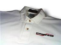 CHASSIS SHOP LARGE WHITE POLO SHIRT