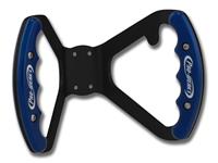 BUTTERFLY STEERING WHEEL WITH TABS- DRILLED (Blue Grips on Brilliance Anodized Black Wheel)