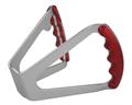 C42-484-B-D - BUTTERFLY STEERING WHEEL WITH TABS - DRILLED (Red Grips on Brilliance Anodized Silver Wheel)