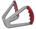 C42-484 - BUTTERFLY STEERING WHEEL - UNDRILLED (Red Grips on Brilliance Anodized Silver Wheel)