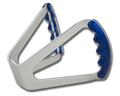 C42-486 - BUTTERFLY STEERING WHEEL - UNDRILLED (Blue Grips on Brilliance Anodized Silver Wheel)