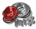 C73-736-B - 1-5/8 in. RED FILL CAP WITH ALUMINUM BOLT-ON BUNG