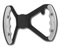 C42-482-B-BLK - BUTTERFLY STEERING WHEEL WITH TABS - UNDRILLED (Polished Grips on Brilliance Anodized Black Wheel)