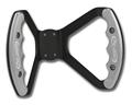 C42-482-D-BLK - BUTTERFLY STEERING WHEEL - DRILLED (Polished Grips on Brilliance Anodized Black Wheel)