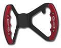 C42-484-B-BLK - BUTTERFLY STEERING WHEEL WITH TABS - UNDRILLED (Red Grips on Brilliance Anodized Black Wheel)