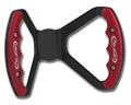 C42-484-BLK - BUTTERFLY STEERING WHEEL - UNDRILLED (Red Grips on Brilliance Anodized Black Wheel)