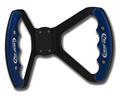 C42-486-D-BLK - BUTTERFLY STEERING WHEEL - DRILLED (Blue Grips on Brilliance Anodized Black Wheel)