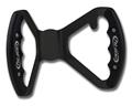 C42-487-B-BLK - BUTTERFLY STEERING WHEEL WITH TAB - UNDRILLED (Black Grips on Brilliance Anodized Black Wheel)
