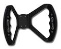 C42-487-D-BLK - BUTTERFLY STEERING WHEEL - DRILLED (Black Grips on Brilliance Anodized Black Wheel)