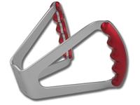 BUTTERFLY STEERING WHEEL - DRILLED (Red Grips on Brilliance Anodized Silver Wheel)