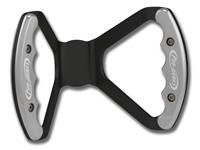 BUTTERFLY STEERING WHEEL - UNDRILLED (Polished Grips on Brilliance Anodized Black Wheel)
