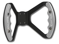 BUTTERFLY STEERING WHEEL - DRILLED (Polished Grips on Brilliance Anodized Black Wheel)
