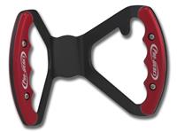 BUTTERFLY STEERING WHEEL WITH TABS - UNDRILLED (Red Grips on Brilliance Anodized Black Wheel)