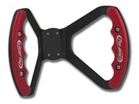 BUTTERFLY STEERING WHEEL - DRILLED (Red Grips on Brilliance Anodized Black Wheel)