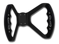 BUTTERFLY STEERING WHEEL - DRILLED (Black Grips on Brilliance Anodized Black Wheel)