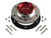 2-3/4 in. RED FILL CAP WITH SILVER ALUMINUM 6 HOLE FUEL CELL BUNG