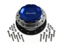 4-1/4 in. BLUE FILL CAP WITH SILVER ALUMINUM 12 HOLE FUEL CELL BUNG