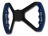 BUTTERFLY STEERING WHEEL - UNDRILLED (Blue Grips on Brilliance Anodized Black Wheel)