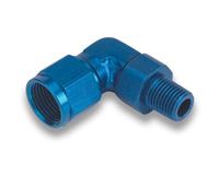 923108 - -8 AN FEMALE TO 3/8 NPT MALE SWIVEL 90 DEGREE ALUMINUM ADAPTER