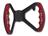 BUTTERFLY STEERING WHEEL WITH TABS - DRILLED (Red Grips on Brilliance Anodized Black Wheel)